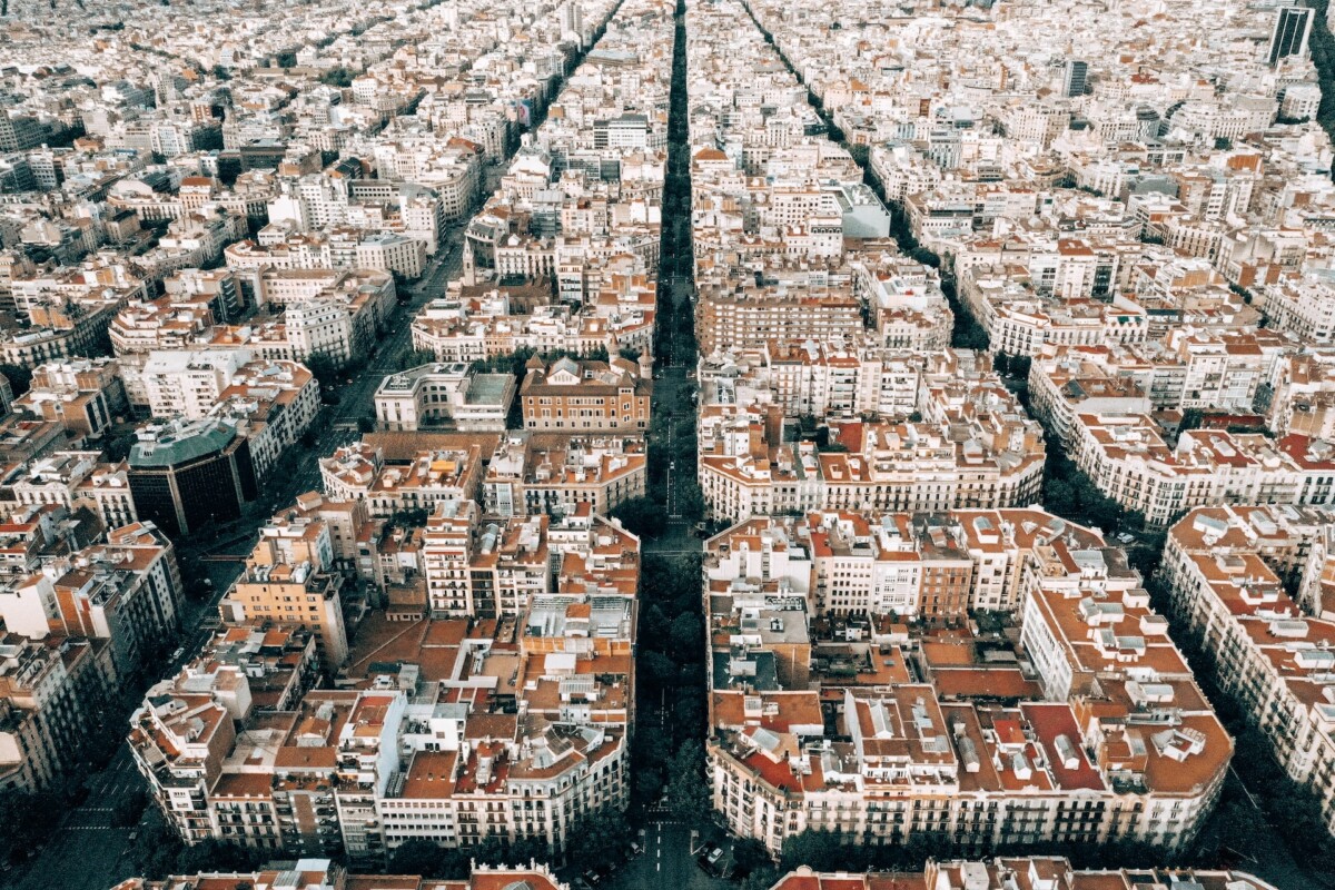 El Eixample de Barcelona desde vista de pájaro.
